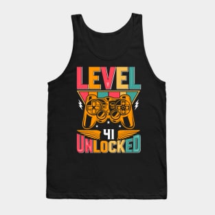 Level 41 Unlocked Awesome Since 1982 Funny Gamer Birthday Tank Top